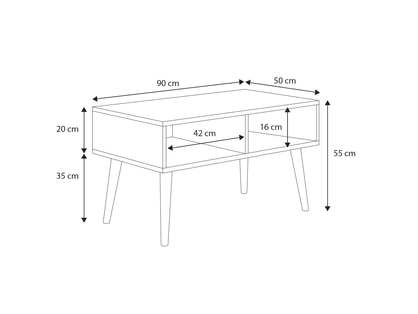 Table basse Sandi, style scandinave - chêne artisanal doré - 3