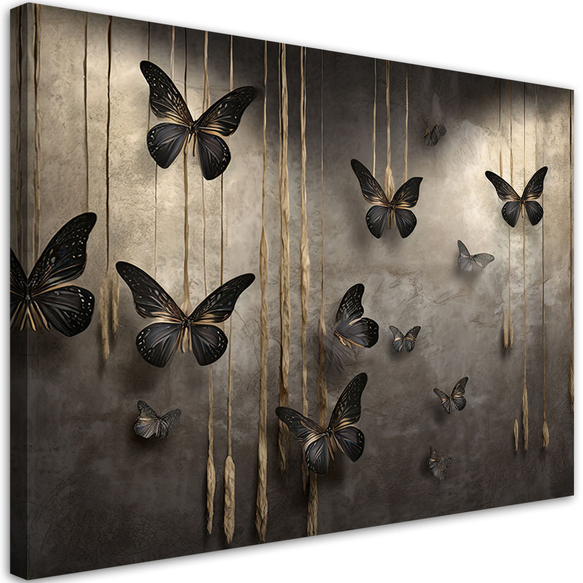 Obraz, Czarne motyle 3D 90x60