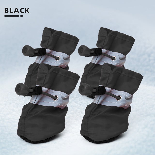 Sapatos antiderrapantes para cães 4 peças Black S