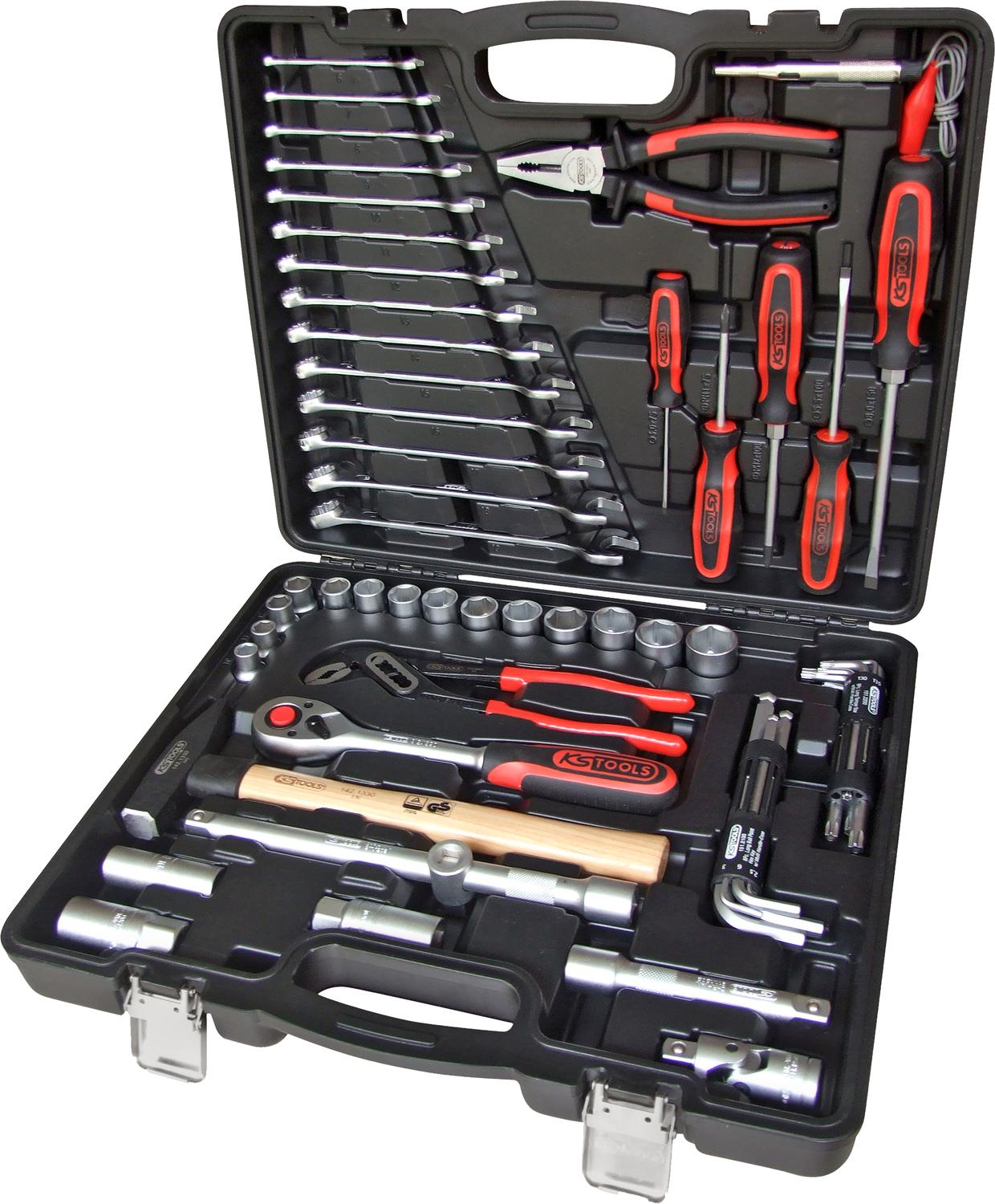 Coffret D'outils KS TOOLS 97 Pièces - Douilles 1/4" Et 1/2" - Cliquet 72 Dents - Mallette - Neuf
