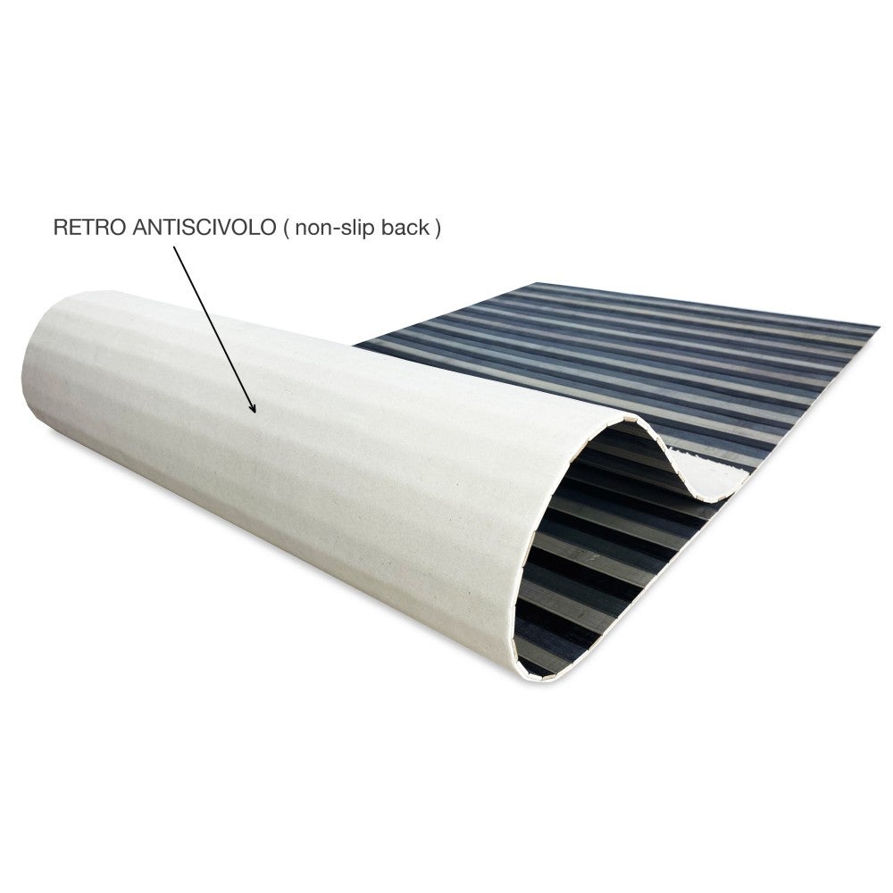 TAPIS de CUISINE WOODY en BOIS de BAMBOU NOIR GRIS DÉGRADÉ toutes les mesures Cm. 50x120 - 3