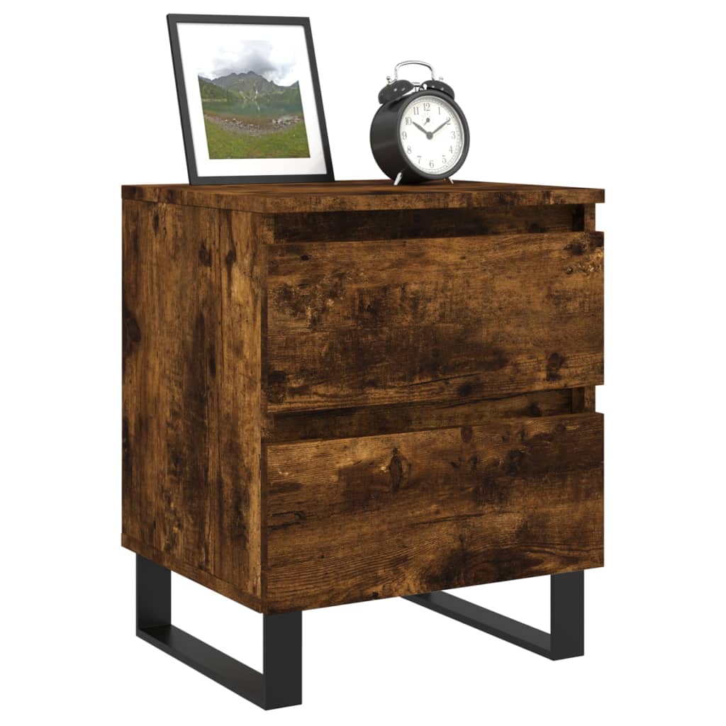 Table de chevet chêne fumé 40x35x50 cm bois d’ingénierie vidaXL - 4