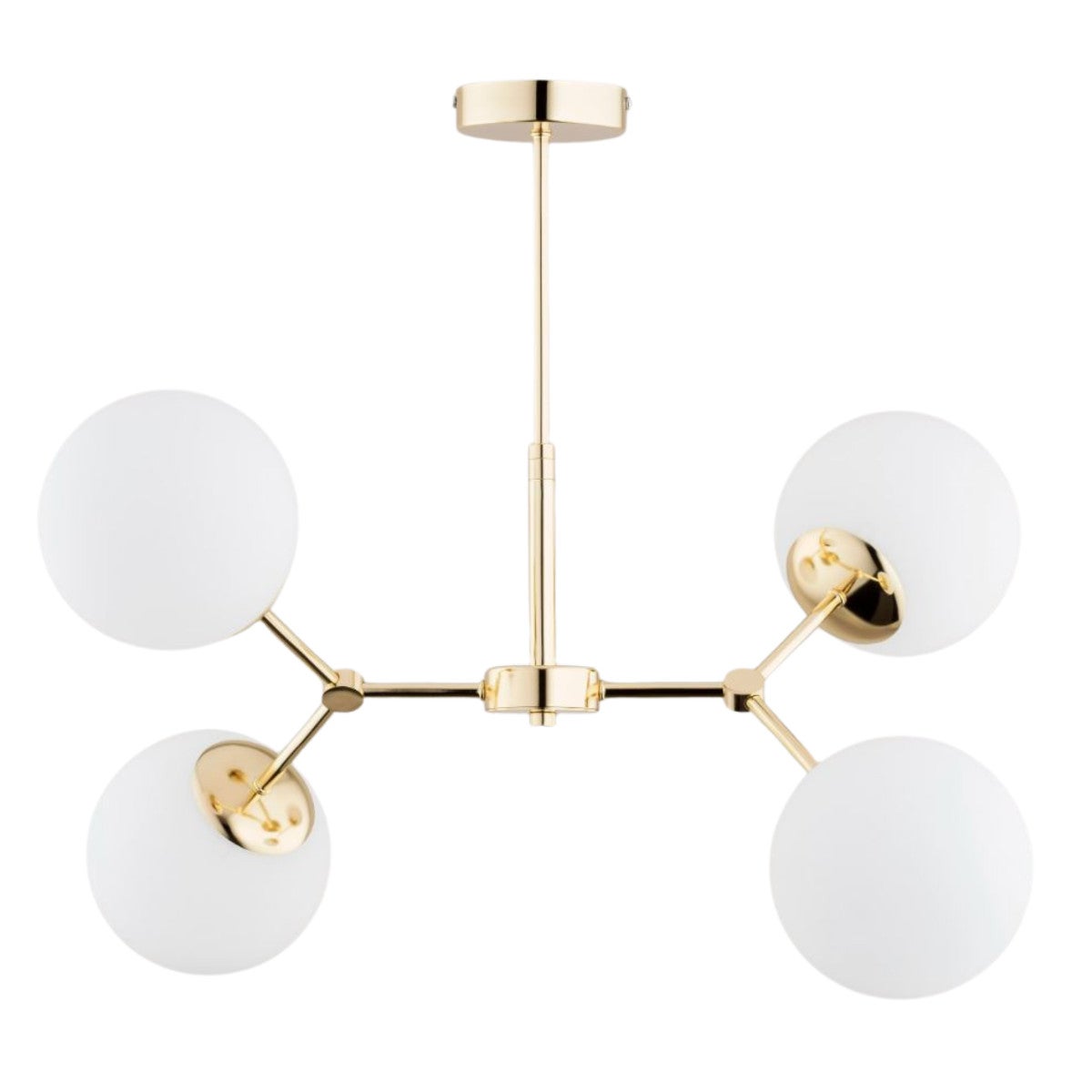 Lampa wisząca Foton złoto-biała 4xE14x10W nowoczesna wym: 51 x 38 x 60 cm szkło Alfa
