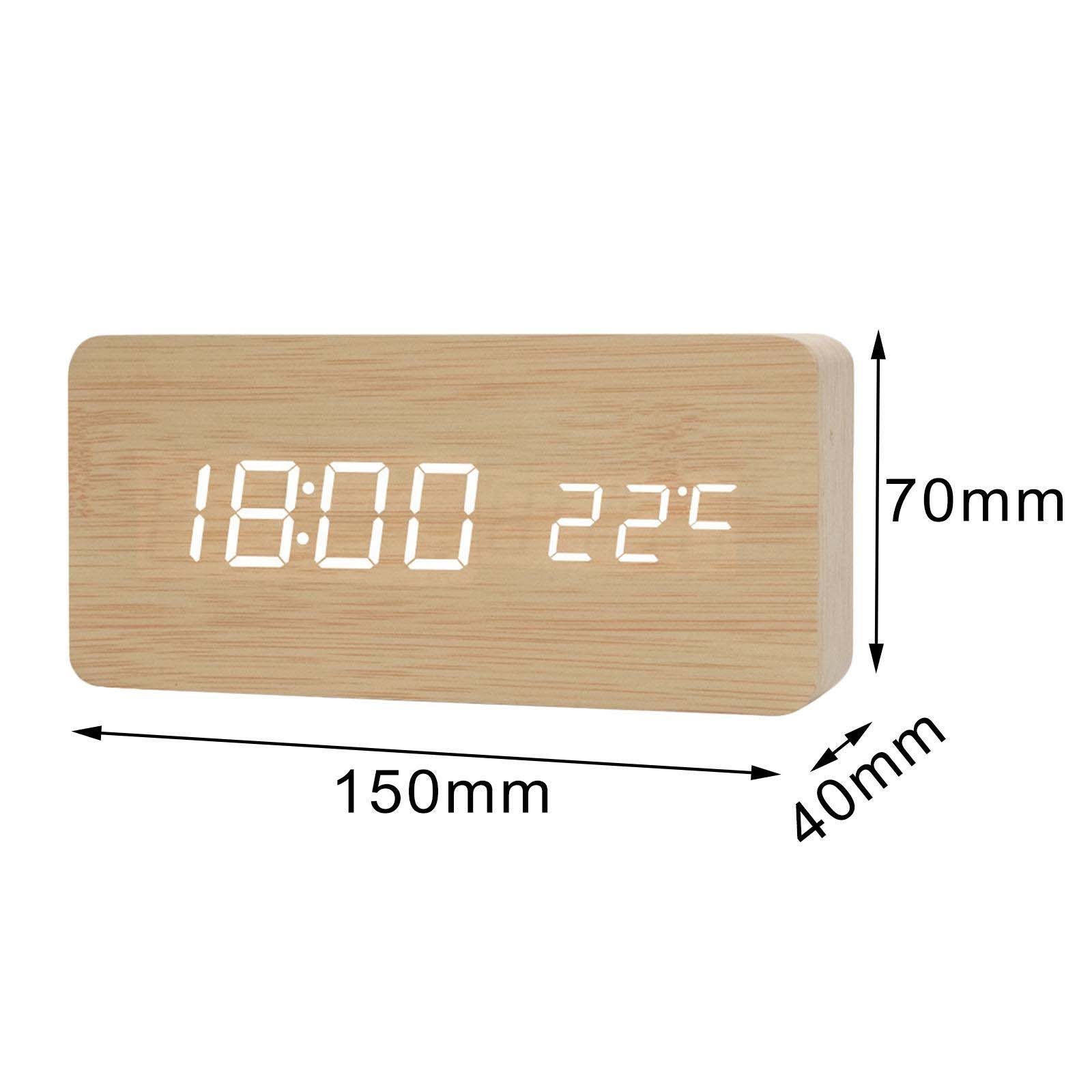 Réveil rétro créatif silencieux, horloge LED lumineuse marron vintage, idéale pour chambre, bureau ou salon, décoration élégante - 2