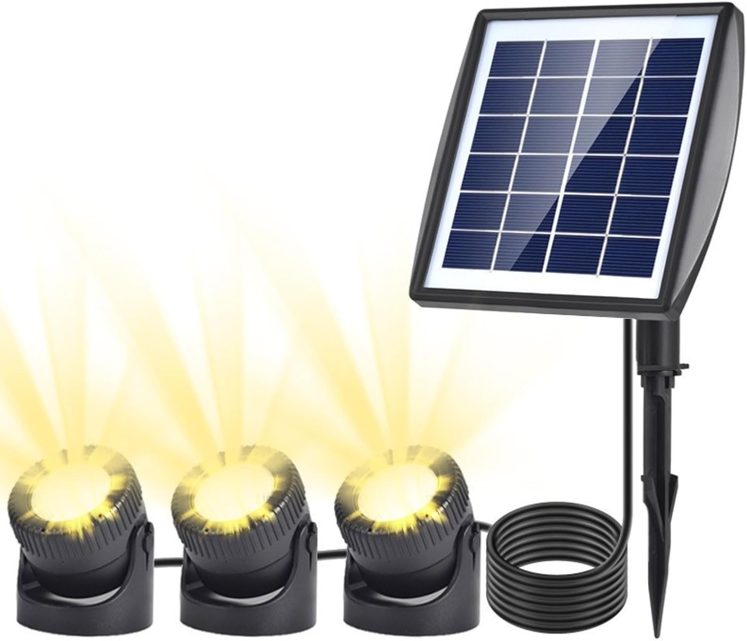 Lampy Solarne do Oczka Wodnego, 6V/2W, Oświetlenie Solarne IP68 z Panelem Polikrystalicznym, Reflektor Basenowy