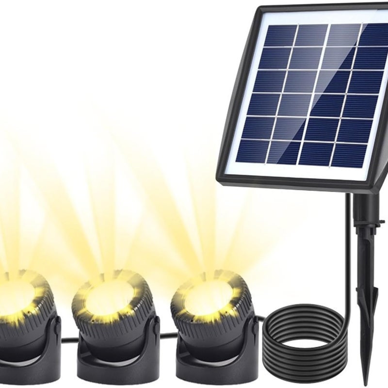 Lampy Solarne do Oczka Wodnego, 6V/2W, Oświetlenie Solarne IP68 z Panelem Polikrystalicznym, Reflektor Basenowy