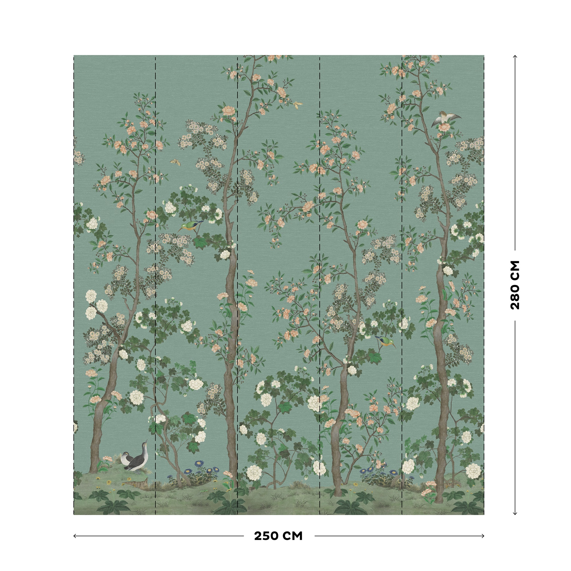 Papier peint panoramique Jardin de Rachel 280 x 250cm Vert sauge - 4