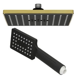 Pommeau De Douche Effet Pluie Carré - 10x10 Cm, Acier Inox Chromé, 36 Buses Anti-calcaire