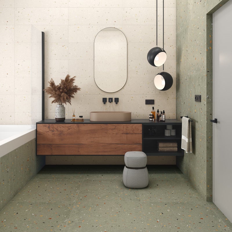 Carrelage sol / mur effet terrazzo 60x120 cm Croccante-R Menta - 2