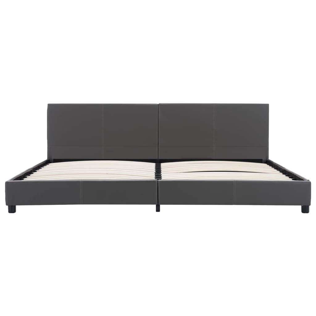 Maison Exclusive - Estrutura de cama 180x200 cm couro artificial cinzento - 3