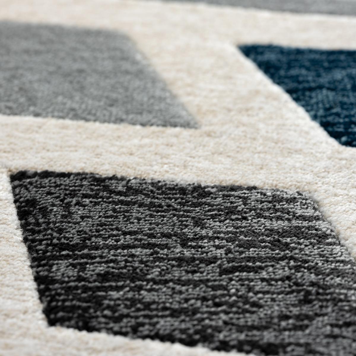 tapis chambre 120x160 tissé noir et gris rectangle motif ethnique SOLGA A - 4