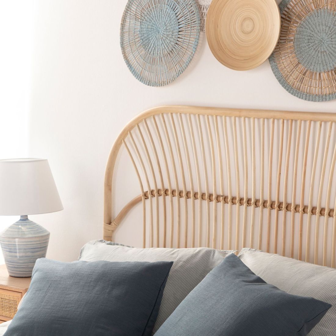 Tête De Lit En Rotin Naturel Doe - Pour Lits 135, 150, 160 Cm, Fixation Murale Requise - 3