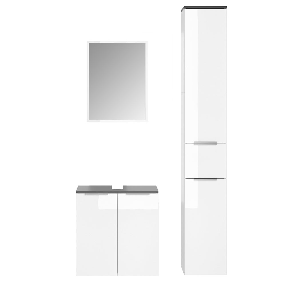 Vicco Zestaw mebli łazienkowych Otis, Biały, 3 części, z modułem wysokim