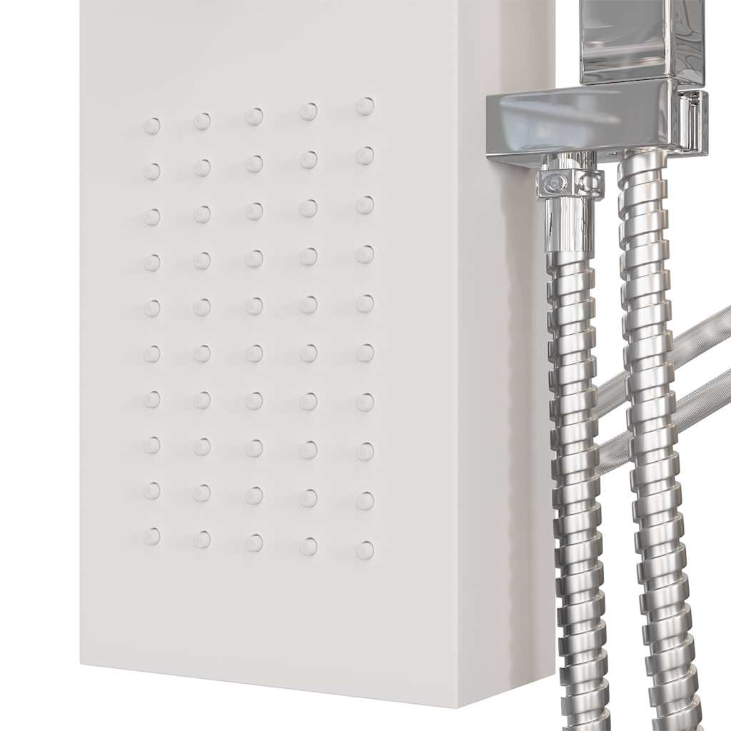 vidaXL Pannello Doccia in Alluminio Bianco - 7