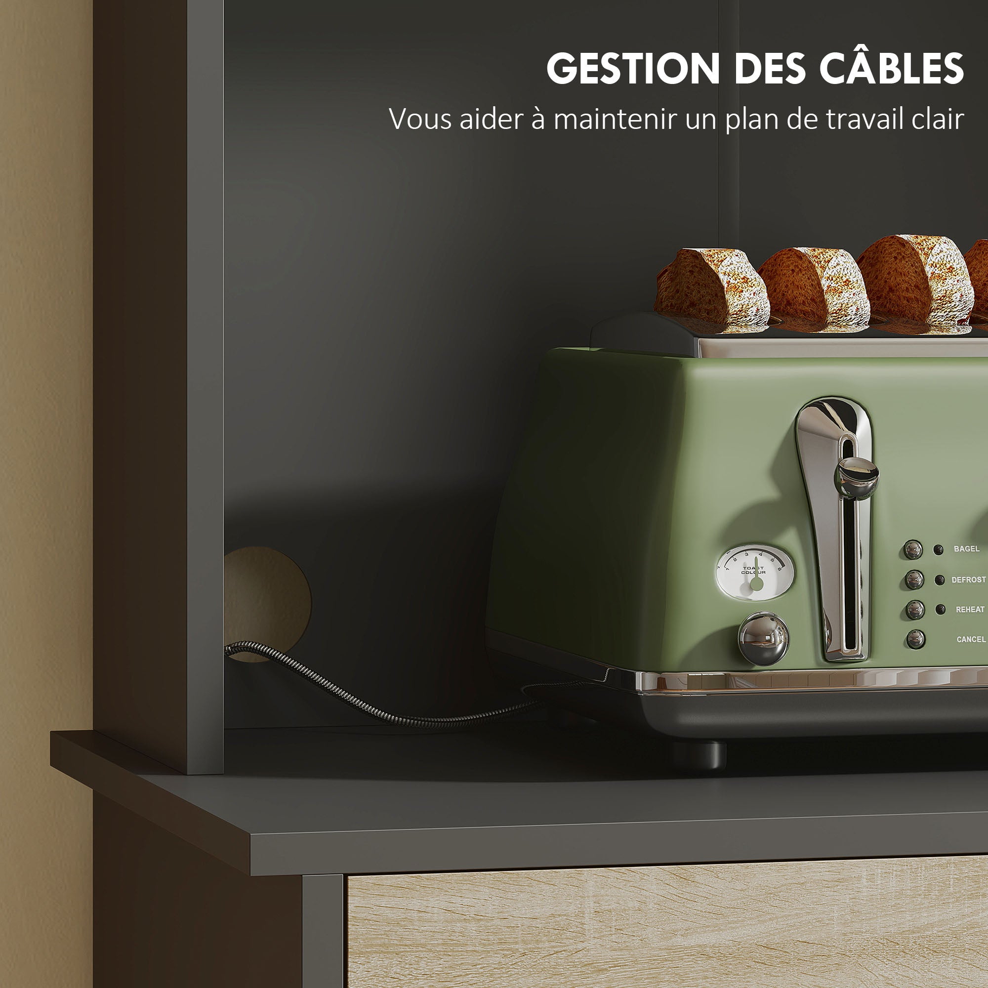 Armoire de cuisine Panneau de particules HOMCOM - 6