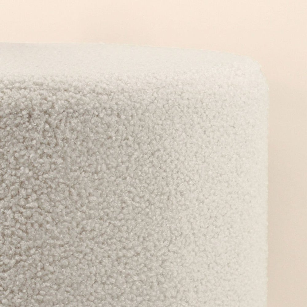 Pouf rond en tissu bouclette 33cm - Ornami - 5