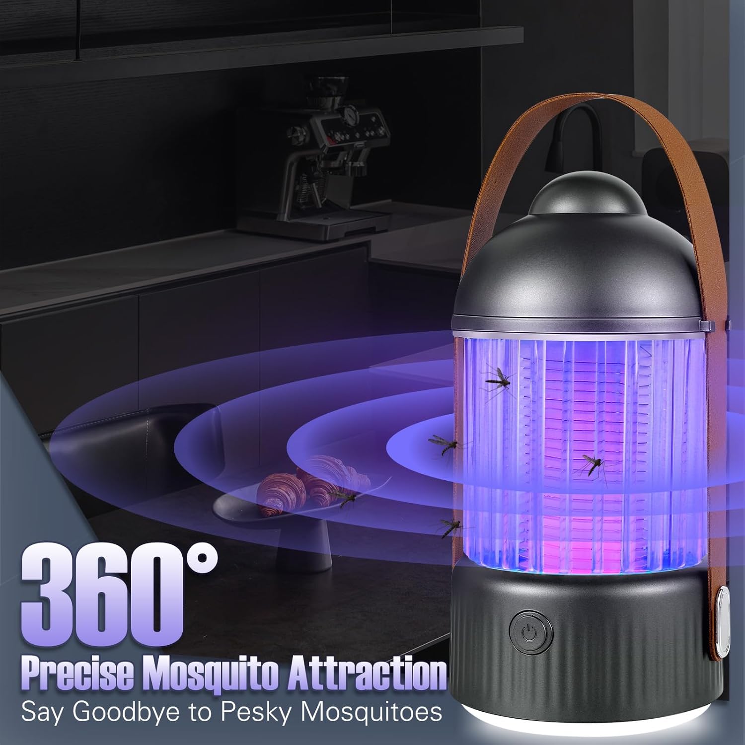 Lampe Anti Moustique, 4000mAh Piège à Mouche Rechargeable USB, UV Tue Mouche Electrique avec Veilleuse Fonction, pour Mouche, Moustiques, Insectes - 3