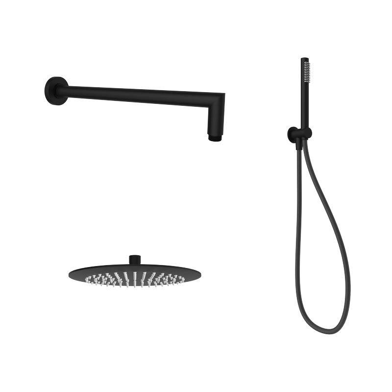 Braccio doccia quadro 40 cm nero opaco - Paffoni