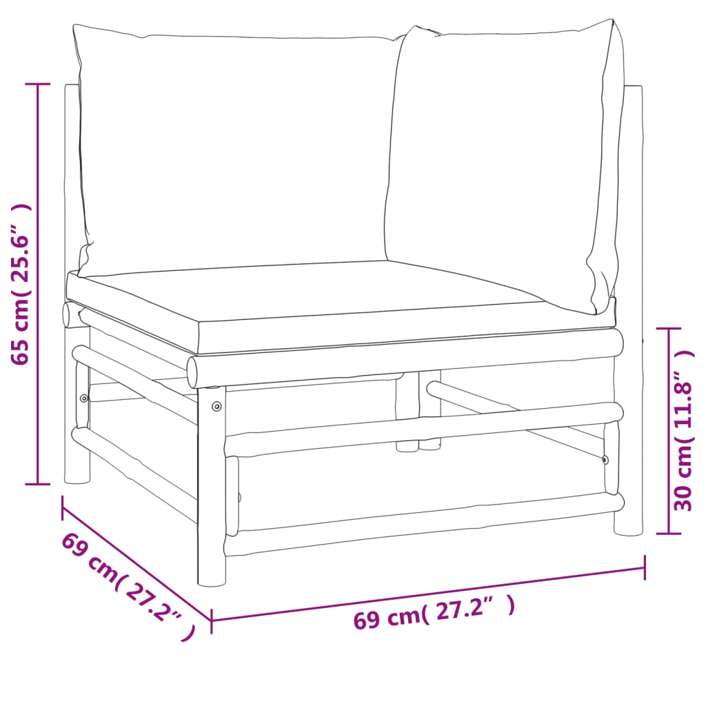 Salon bas de jardin en Polyester Vert 2 personnes - 9