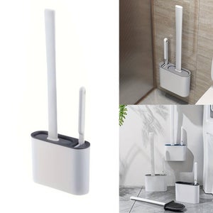 2x Scopino Per WC In Silicone Scopino Per WC 2 In 1 Con Montaggio A Parete Scopino Per Wc Sterile 90477478