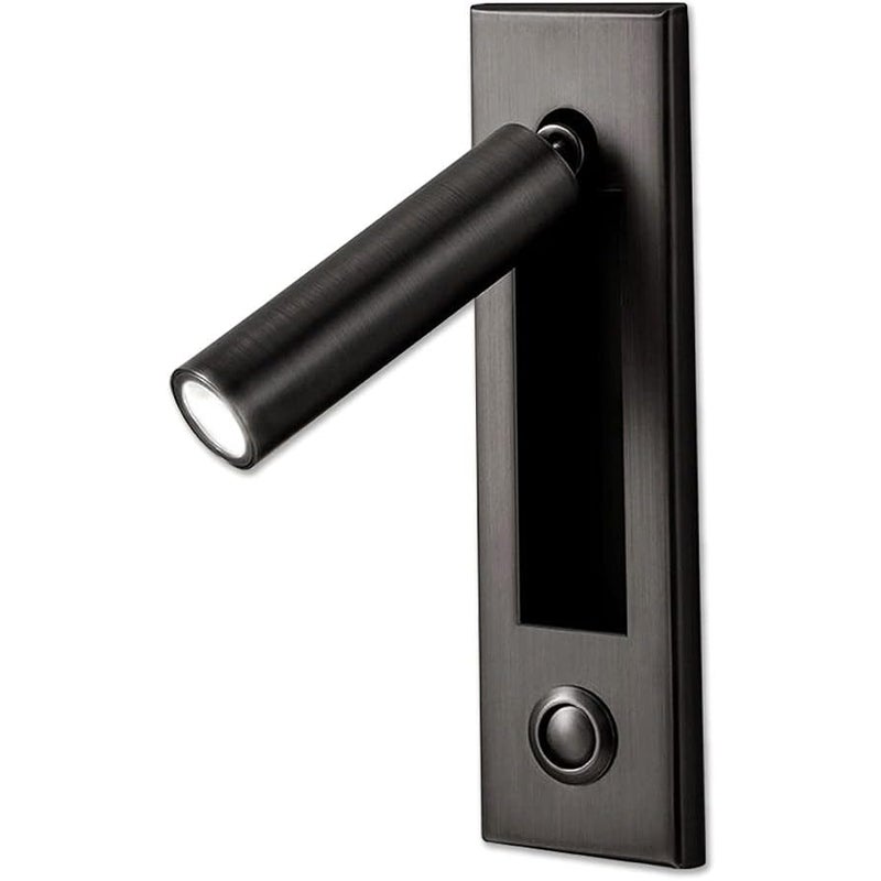 Lampka nocna LED - Ciepłe światło 3W - Wpuszczana i regulowana lampa ścienna - Regulowany reflektor z włącznikiem przyciskowym - do sypialni