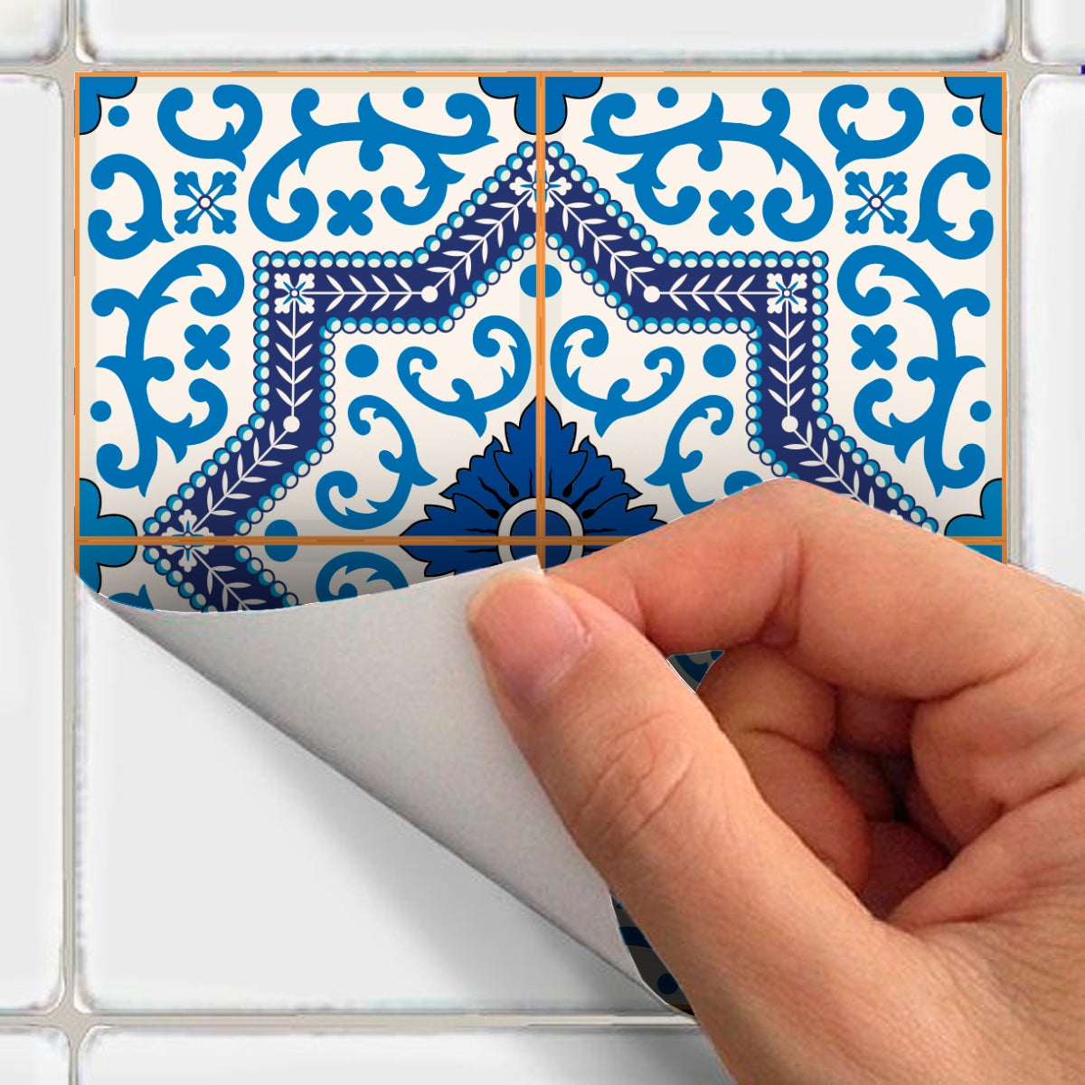 24 adesivi piastrelle di cemento azulejos Henrique - Sticker adesivo - adesivi murali - 24stickers10x10cm - 5