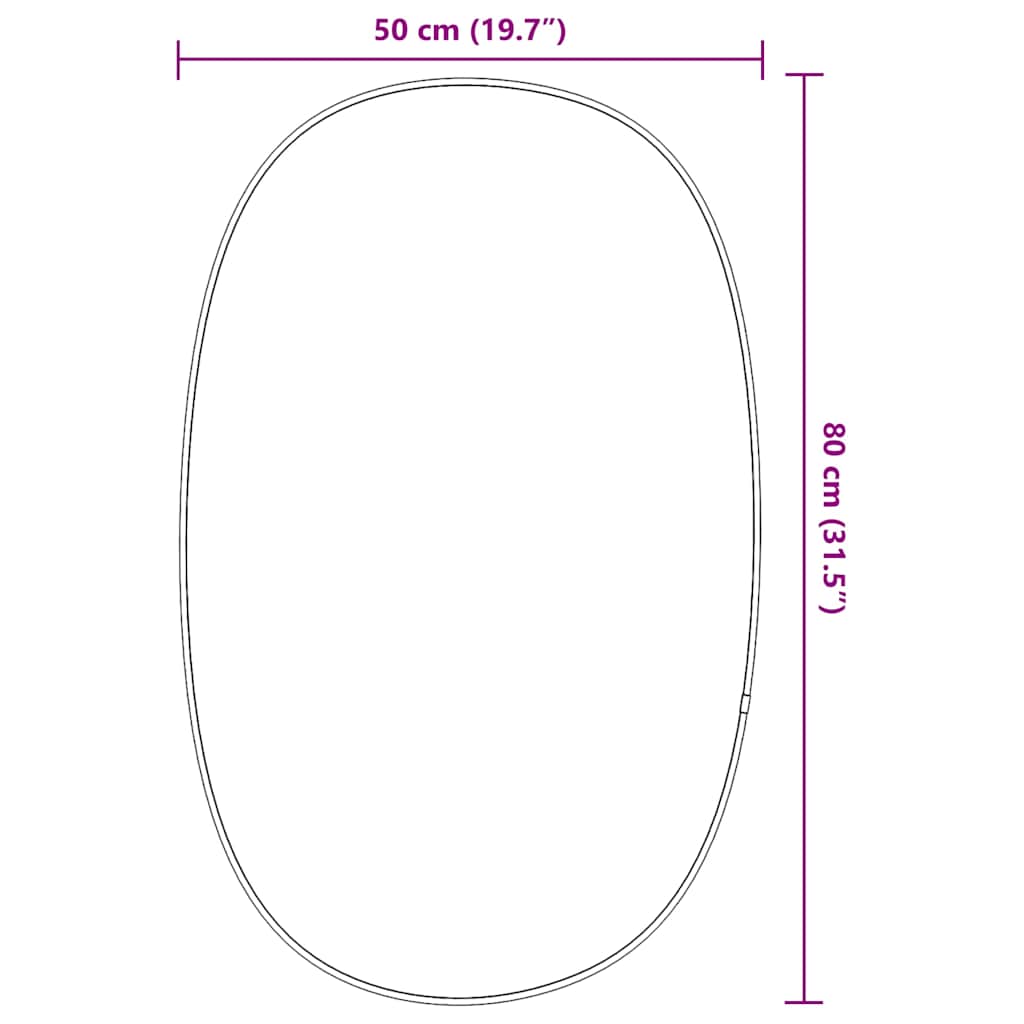 Miroir mural Noir 80x50 cm vidaXL - 7