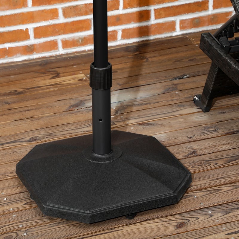 Pied de parasol 18 kg pour jardin terrasse, base en béton compatible mâts 34 mm 38 mm 48 mm, support stable pour parasol extérieur, noir - 3