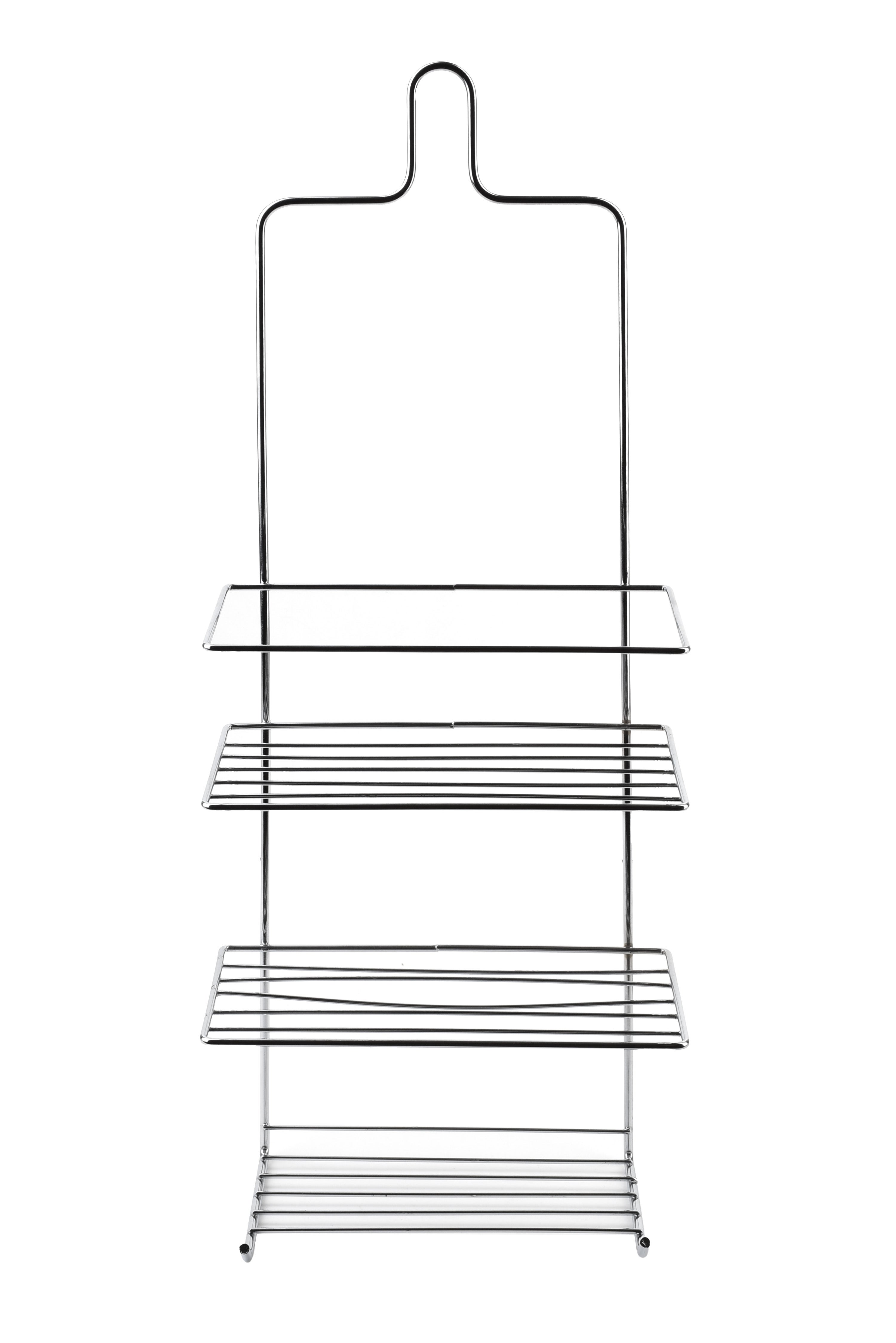 Carl silver półka łazienkowa3 półki, 2 wieszaki 18,5x10x47,5 cm