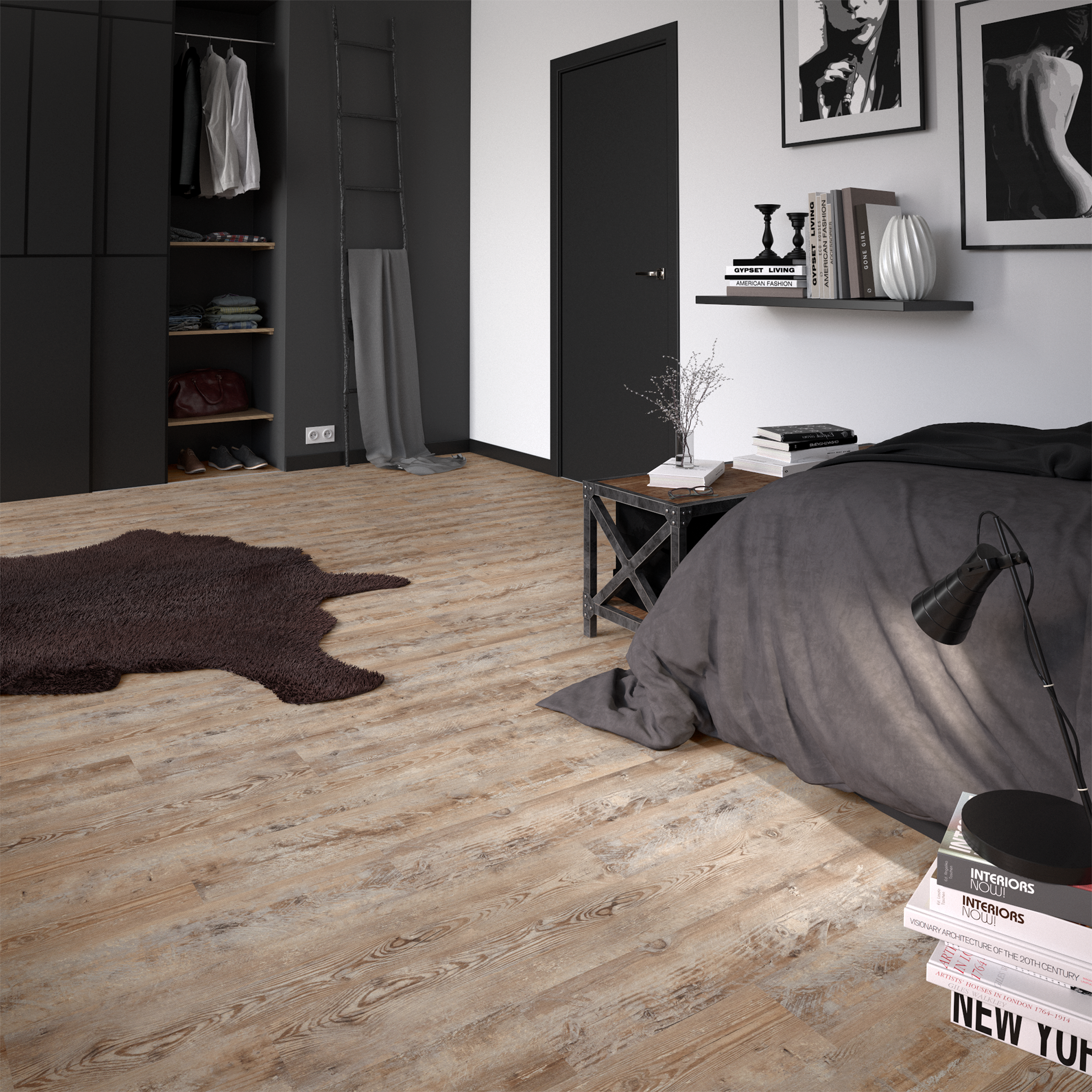 Artens - pavimento de pvc - tambo - lamas de pvc adhesivo medio - efecto madera - marrón / gris - dimensiones l.91,44 cm x an.15,24 cm - espesor 2 mm