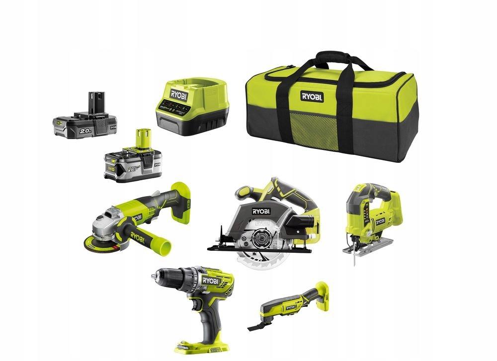 Pack RYOBI complet 5 outils - 2 batteries 2.0Ah et 4.0Ah - 1 chargeur - R18CK5A-242S - 7