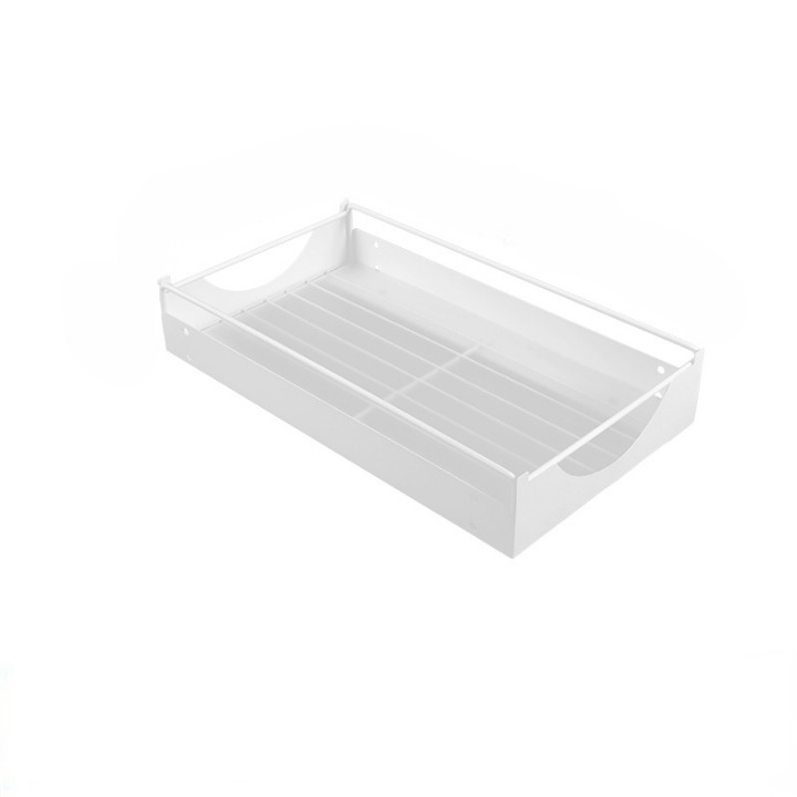 Kuchenna półka do przechowywania, kosz na jednej szynie do szafki, wysuwana półka pod zlew, biały, 40,1*22,7*8,5 cm