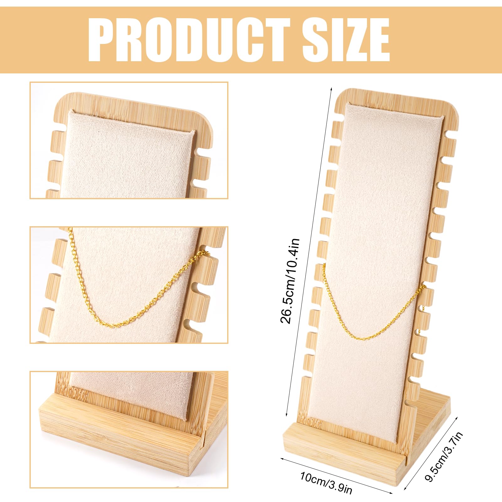 Présentoir à Bijoux en Bois - 12 Emplacements Porte Bijoux et Collier, pour Bracelet, Collier et Pendentif - 3