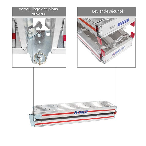 KIT plateforme télescopique - Echelle double - Hauteur de travail max 3.05m - 402314/685900 - 4