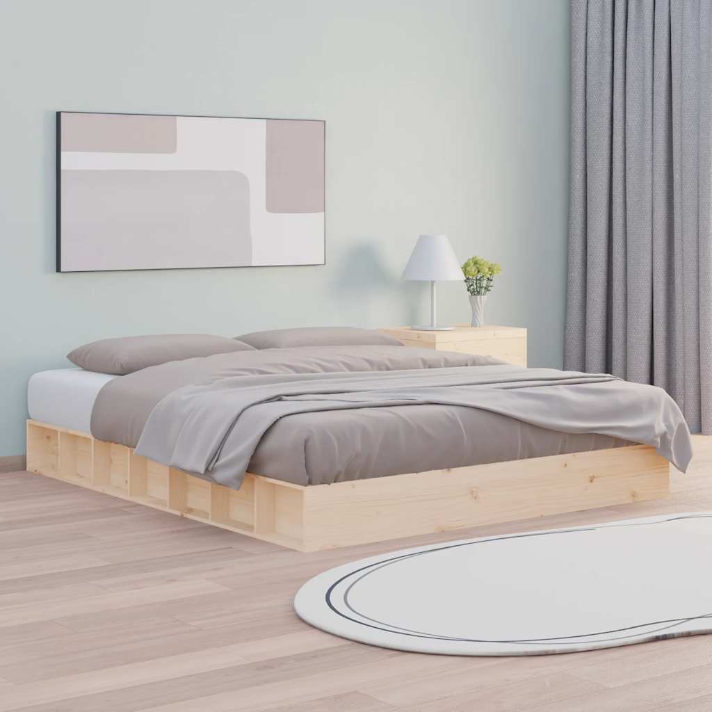 Łóżko Drewniane Rama Łóżka Sofa Brązowe Do Sypialni Pokoju 150x200 cm