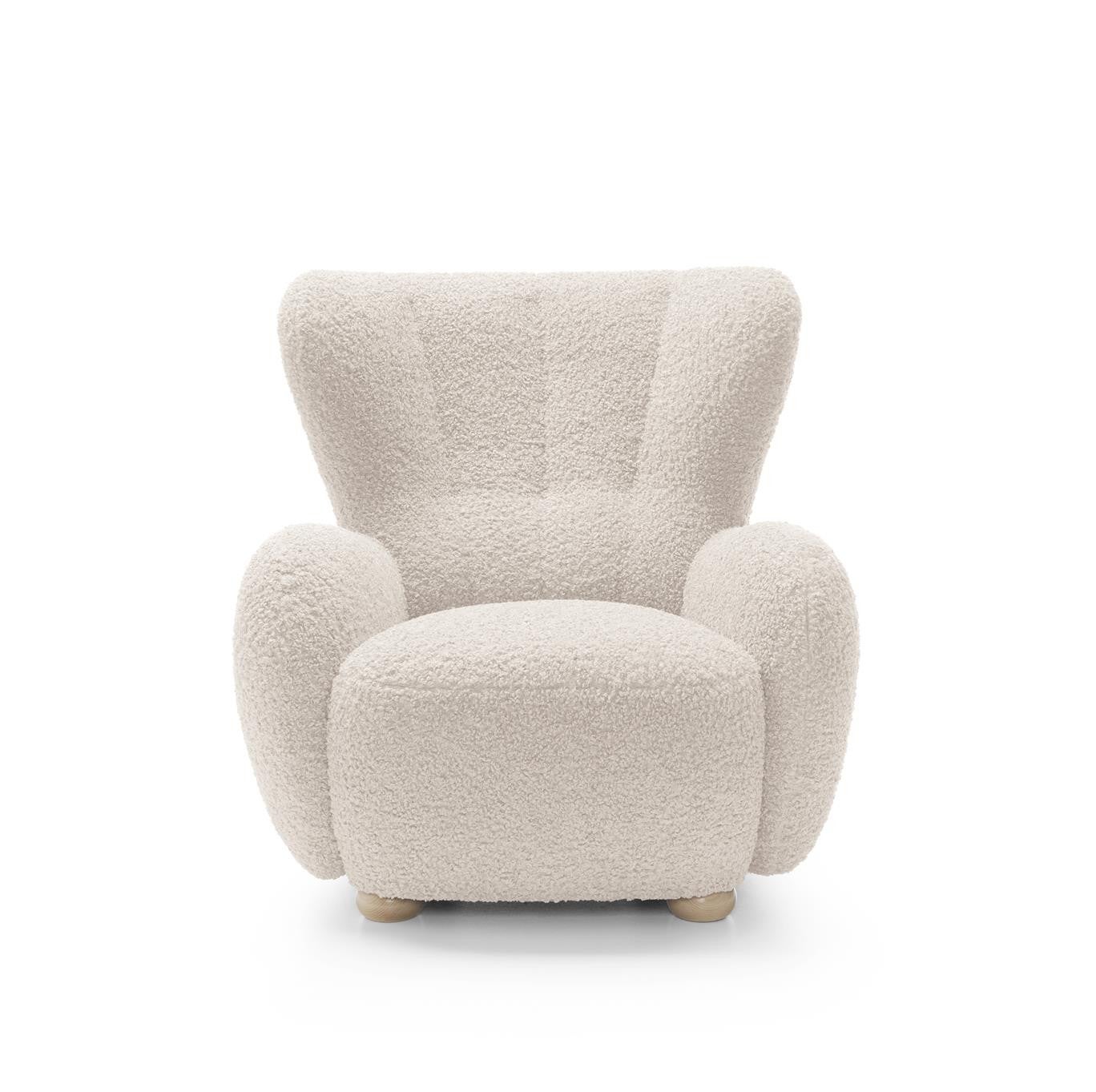 Kremowy fotel TEDDY z tkaniny boucle – elegancja i wyjątkowy komfort