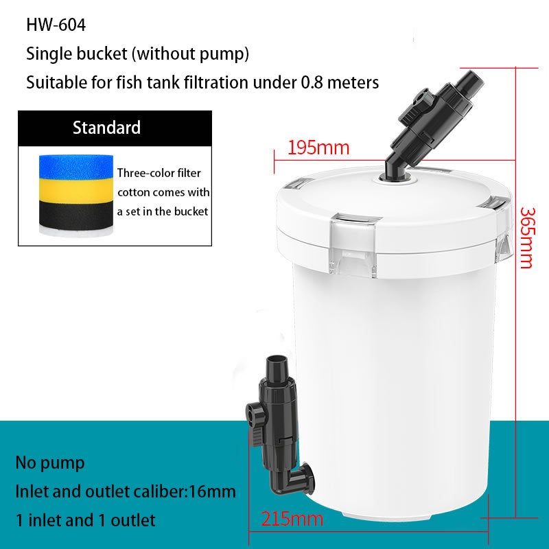 HW-604 Cichy filtr zewnętrzny do akwariów do 0,8 m, zintegrowana pompa