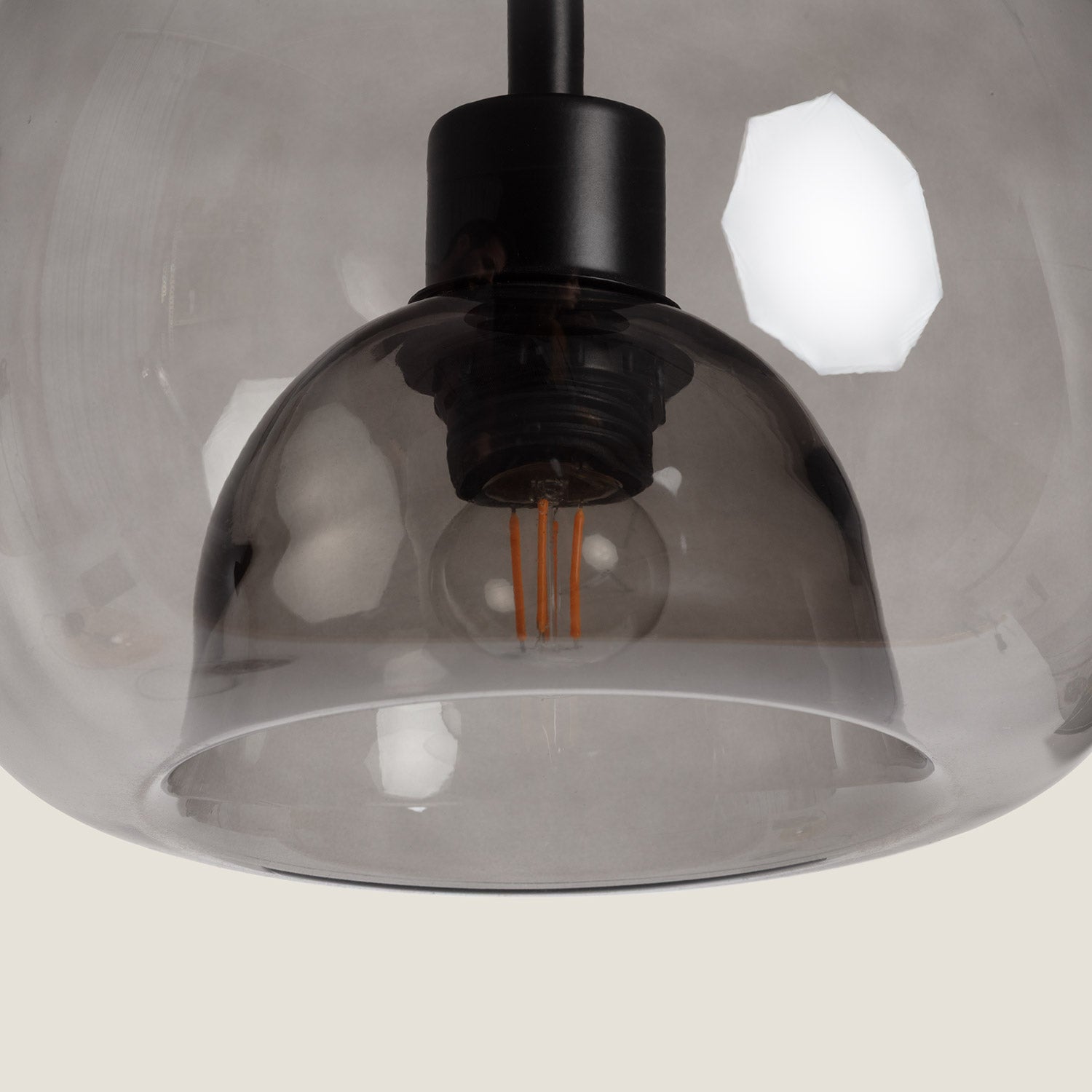 Lustre Suspension Verre Vaca, Noir, Verre,Métal, E27, IP20, 1800 mm x Ø250 mm - 6