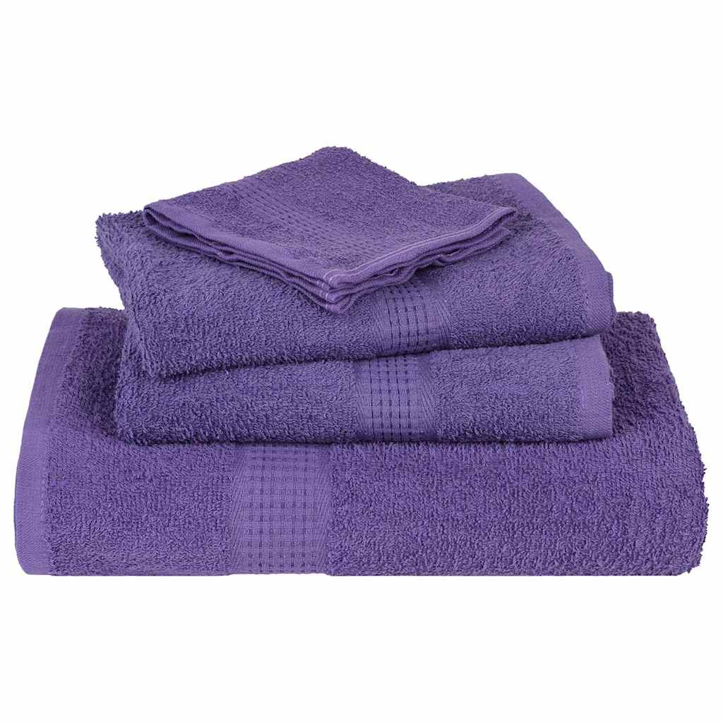 Serviettes de douche 10 pcs | Serviettes de bain violet 70x140cm 360 g/m² 100% coton CFW628699 - 4