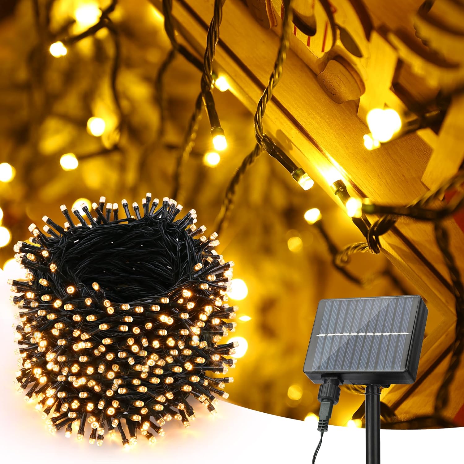 Guirnalda De Luces Solares De 50 Pies, Luces LED Impermeables Para Exteriores, Luces De Patio G40 Con 27 Bombillas E12 Inastillables, Luces Solares De 2700 K Para Decoración De Fiesta En