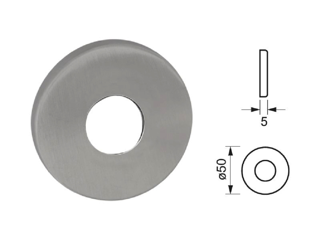 Rosetta Tonda Pressione Mod.203cm D.50x5h AISI304 Inox Satinato Fimet Maniglie 88954967 - Foto 2