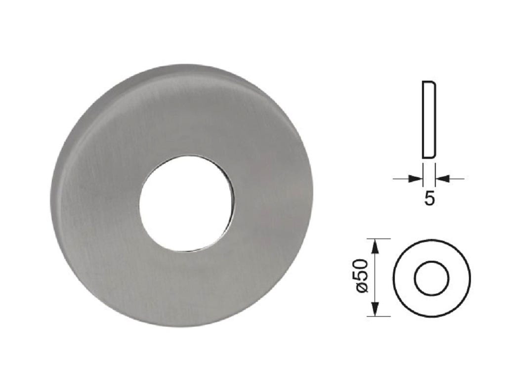 Rosetta Tonda Pressione Mod.203cm D.50x5h AISI304 Inox Satinato Fimet Maniglie 88954967 - Foto 2