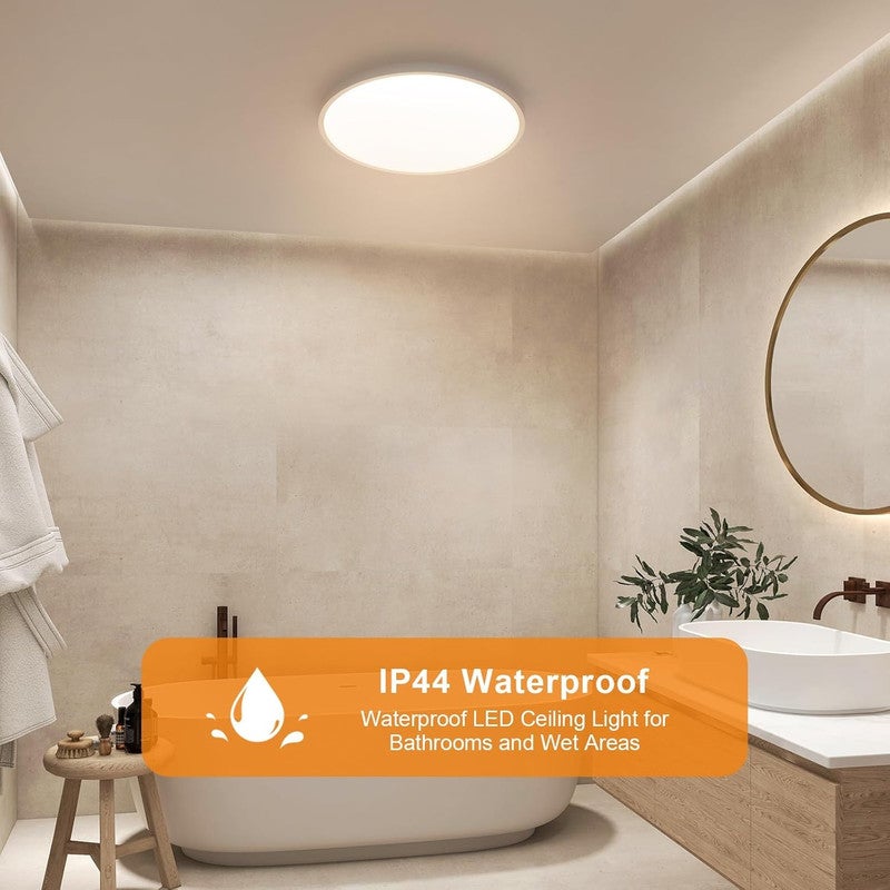 Plafoniera LED ultra sottile IP44 (confezione da 2) - Bianca, 36 W, luce neutra 4500 K - 5