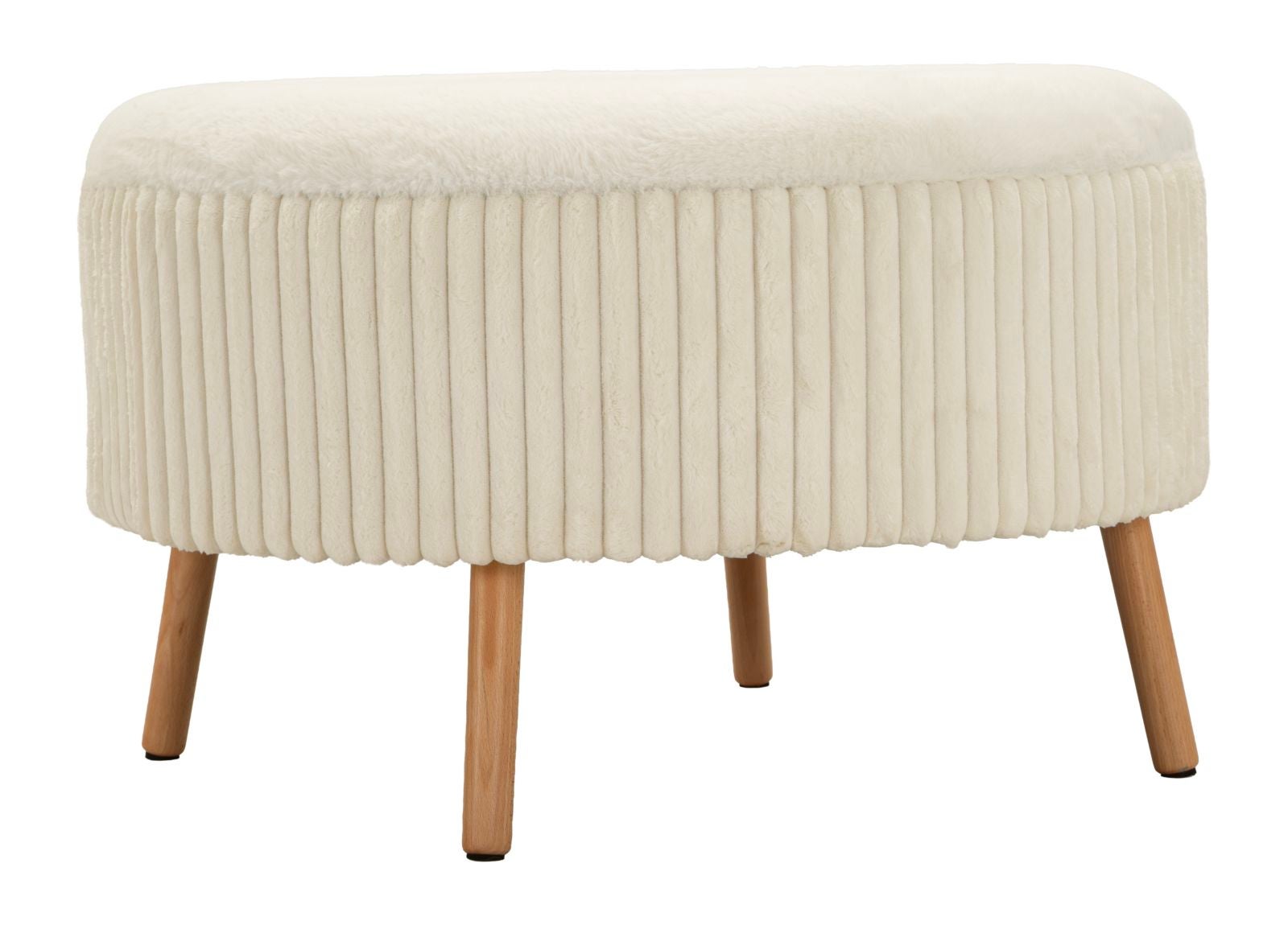 Pouf Mauro Ferretti Goteborg alb 83x56 cm design plisat