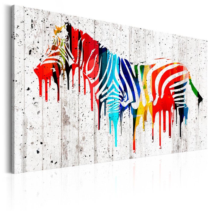 Tableau Sur Toile Zèbre – 80x60 Cm – Encadré – Prêt à Accrocher – Visario