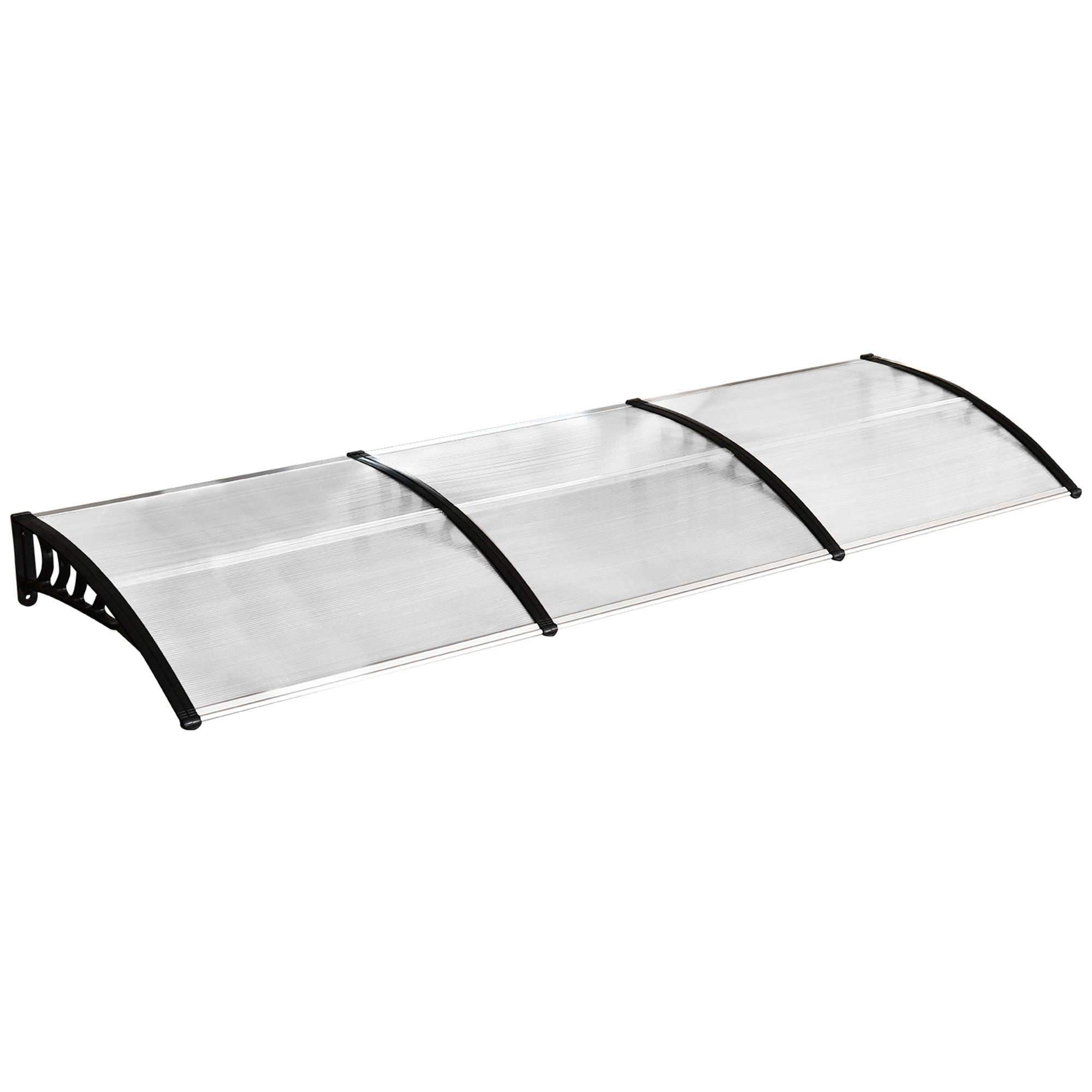 Marquesina para puerta de entrada de 90 x 295 cm, de policarbonato con protección uv, lluvia y sol.