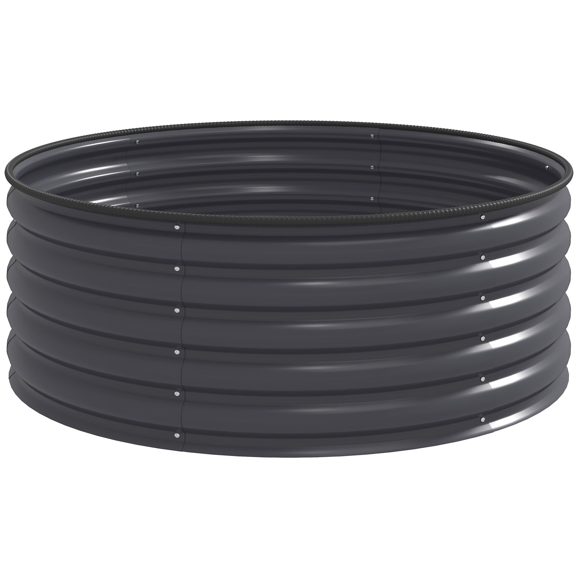 Doniczka Hochbeet ze stali 120x120x43 cm, do ogrodu i na taras, odporna na warunki atmosferyczne, z krawędzią zabezpieczającą