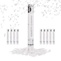Canons à Confettis Papier - Lot De 10, Effet 6-8 M, Pour Fêtes, Mariage, Nouvel An, Blanc