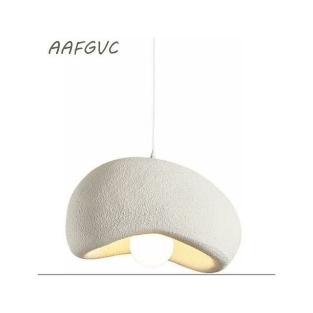 Luminária pendente moderna para sala de jantar, cozinha, ilha, corredor, soquete E26, estilo ninho de pássaro (40 cm, branca) - RW
