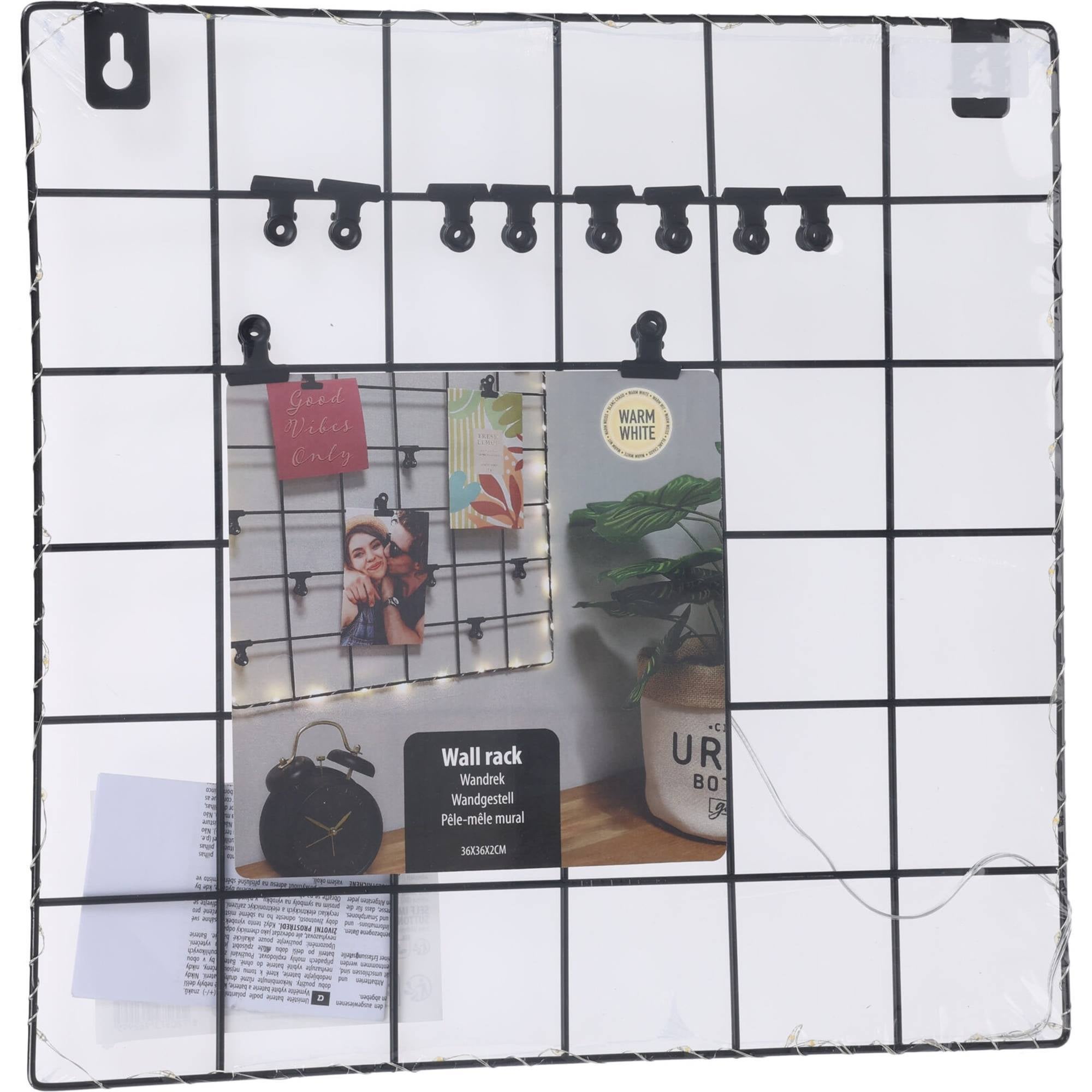 Etagère murale pour tableaux avec LED en métal noir - 5